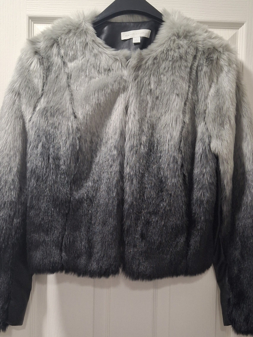 Jones New York Gray Ombre Teddy Faux-Fur Jacket